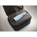 RPET 600D travel backpack with vacuum bag and pump included 18L navy-blue colour photographic view