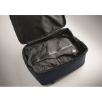 RPET 600D travel backpack with vacuum bag and pump included 18L navy-blue colour photographic view