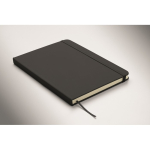 A5 PU notebook set with blue pen and lined pages black colour third photographic view