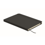 A5 PU notebook set with blue pen and lined pages black colour fourth view