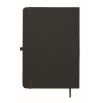 A5 PU notebook set with blue pen and lined pages black colour fifth view