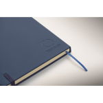 A5 PU notebook set with blue pen and lined pages blue colour fourth photographic view