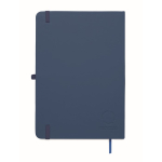 A5 PU notebook set with blue pen and lined pages blue colour fifth view