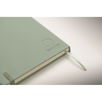 A5 PU notebook set with blue pen and lined pages mint green colour fourth photographic view