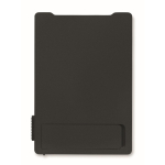 Magnetic recycled plastic card holder for 3 cards with stand black colour third view