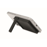 Magnetic recycled plastic card holder for 3 cards with stand black colour fifth view