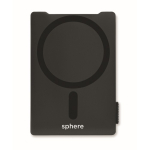 Magnetic recycled plastic card holder for 3 cards with stand black colour main view