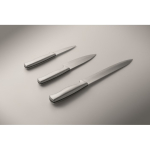Set of 3 stainless steel kitchen knives for everyday use silver colour third photographic view