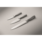 Set of 3 stainless steel kitchen knives for everyday use silver colour fourth photographic view