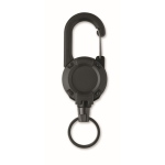 Durable plastic badge holder with carabiner and 60 cm cord black colour second view