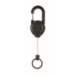 Durable plastic badge holder with carabiner and 60 cm cord black colour third view
