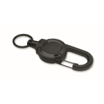 Durable plastic badge holder with carabiner and 60 cm cord black colour fourth view
