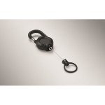 Durable plastic badge holder with carabiner and 60 cm cord black colour sixth photographic view