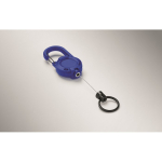 Durable plastic badge holder with carabiner and 60 cm cord royal blue colour sixth photographic view