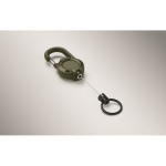 Durable plastic badge holder with carabiner and 60 cm cord military green colour sixth photographic view