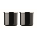 Gift set with fleece blanket and two enamelled metal mugs 350 ml black colour seventh view