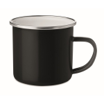 Gift set with fleece blanket and two enamelled metal mugs 350 ml black colour eighth view