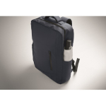 RPET backpack with PU coating for laptops up to 15'' blue colour photographic view