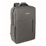RPET backpack with PU coating for laptops up to 15'' dark grey colour main view