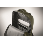 RPET backpack with PU coating for laptops up to 15'' military green colour sixth photographic view