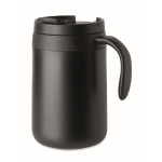 Stainless steel thermal tumbler with reusable coffee filter 450ml black colour second view