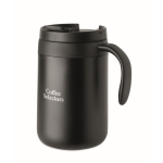Stainless steel thermal tumbler with reusable coffee filter 450ml black colour second main view