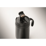 Stainless steel thermal tumbler with reusable coffee filter 450ml black colour third photographic view