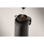 Stainless steel thermal tumbler with reusable coffee filter 450ml black colour fifth photographic view