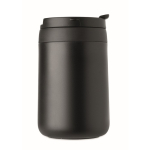 Stainless steel thermal tumbler with reusable coffee filter 450ml black colour eighth view