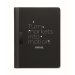 Faux leather A4 portfolio with pockets and lined notepad black colour second main view