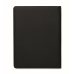 Faux leather A4 portfolio with pockets and lined notepad black colour fifth view