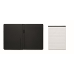 Faux leather A4 portfolio with pockets and lined notepad black colour seventh view