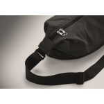 Urban water-repellent nylon crossbody bag with adjustable strap black colour third photographic view