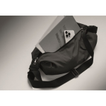 Urban water-repellent nylon crossbody bag with adjustable strap black colour fourth photographic view