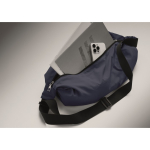 Urban water-repellent nylon crossbody bag with adjustable strap blue colour fourth photographic view