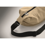 Urban water-repellent nylon crossbody bag with adjustable strap khaki colour third photographic view