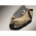 Urban water-repellent nylon crossbody bag with adjustable strap khaki colour fourth photographic view