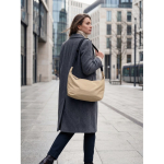 Urban water-repellent nylon crossbody bag with adjustable strap khaki colour ambient view