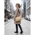 Urban water-repellent nylon crossbody bag with adjustable strap khaki colour second ambient view