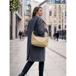 Urban water-repellent nylon crossbody bag with adjustable strap khaki colour third ambient view