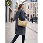Urban water-repellent nylon crossbody bag with adjustable strap khaki colour third ambient view 2