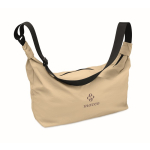 Urban water-repellent nylon crossbody bag with adjustable strap khaki colour main view