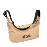 Urban water-repellent nylon crossbody bag with adjustable strap khaki colour view with print area