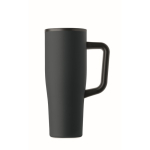 Leakproof recycled stainless steel thermal tumbler with handle and straw 900 ml navy-blue colour ninth view