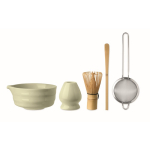 5-piece ceramic and bamboo matcha set in gift box mint green colour second view