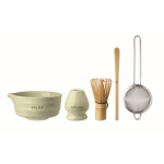 5-piece ceramic and bamboo matcha set in gift box mint green colour second main view