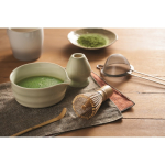 5-piece ceramic and bamboo matcha set in gift box mint green colour ambient view