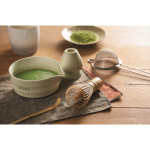 5-piece ceramic and bamboo matcha set in gift box mint green colour main ambient view
