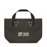 PU bike bag with rack attachment 10 L black colour view with print area
