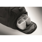 Nylon sports bag with trolley strap and shoulder strap 20L black colour third photographic view